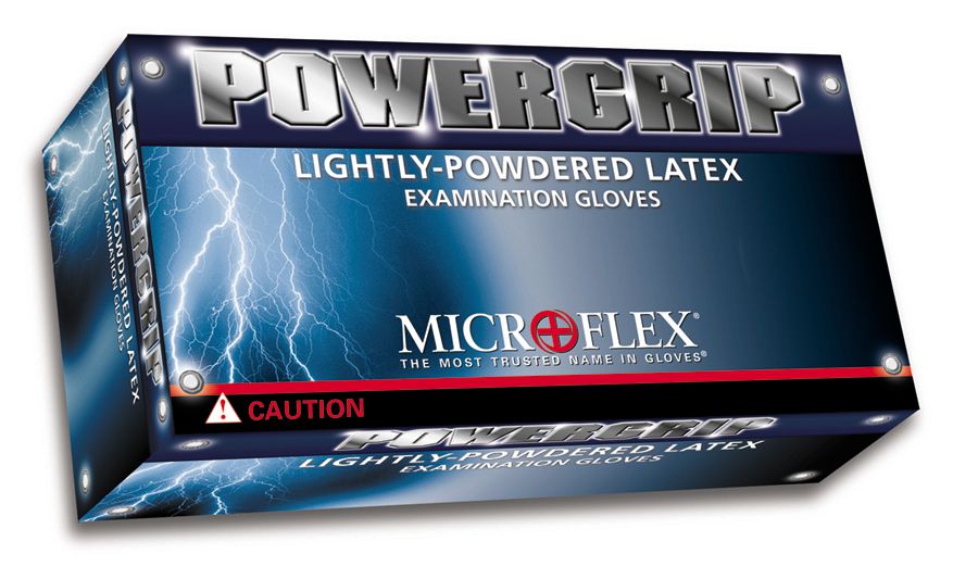 M0661 MICROFLEX POWERGRIP LIGHTLY POWDERED LATEX GLOVES MICROFLEX PG199-S 